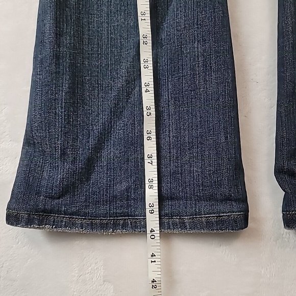 JAG Jeans Women's Size 2 Mid Rise Flare Leg Dark Wash Denim Wide Bell Bottoms - Picture 10 of 16